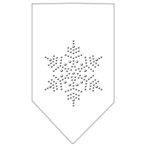 Snowflake Rhinestone Bandana White Small